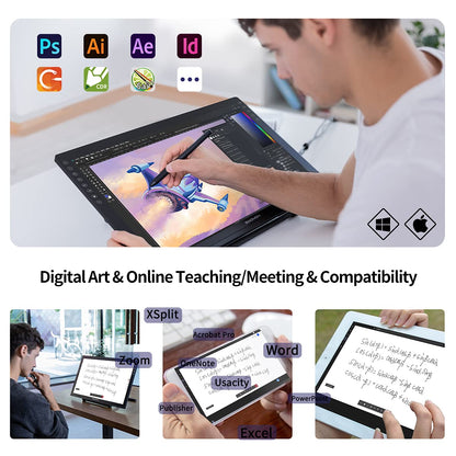 GAOMON PD1161 Drawing Tablet with Screen, Digital Art Tablet with Battery-Free Stylus, Tilt, 8 Shortcut Keys for Paint, Design, Illustration, Editing, 11.6-inch Graphics Tablet for Mac, Windows PC