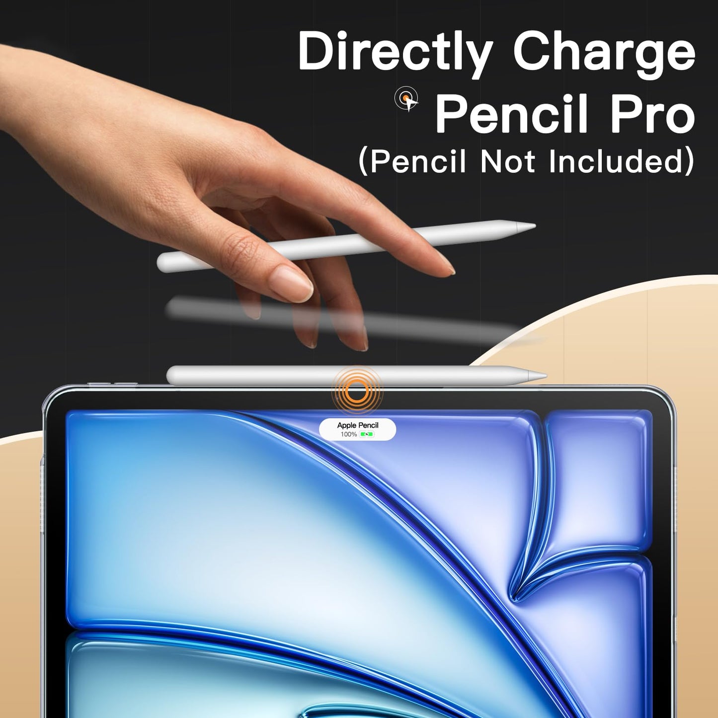 JETech Clear Case for iPad Pro 13-Inch M5/M4 (2025/2024), Anti-Yellowing Transparent Shockproof Slim Tablet Back Cover with Hard PC Back and Soft TPU Bumper