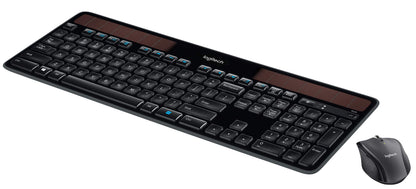 Logitech K750 Wireless Solar Keyboard for Windows, 2.4GHz Wireless with USB Unifying Receiver, Ultra-Thin, Compatible with PC, Laptop - Black