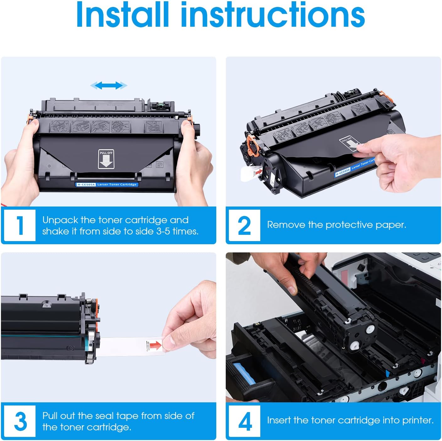 05A Toner Cartridge High Yield Compatible for HP CE505A Replacement for HP P2035 P2035N 2035N P2055DN 2055DN P2030 P2050 P2055X P2055D Printer (2 Black)