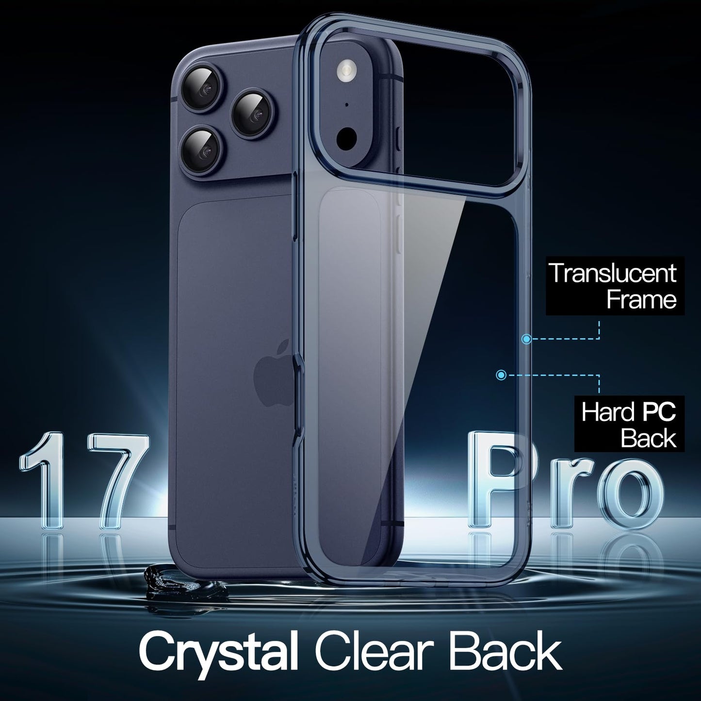 JETech Case for iPhone 17 Pro Max 6.9-Inch, Non-Yellowing Shockproof Phone Bumper Cover, Anti-Scratch Clear Back (Clear)