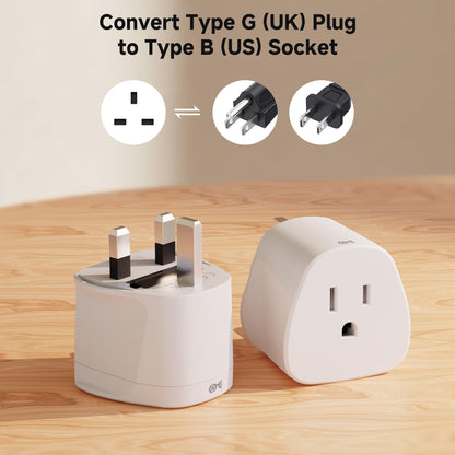 Cable Matters Type N Plug Adapter for Travel, US to Brazil Plug Adapter, Works in Brazil and South Africa, CE & RoHS Certified, White