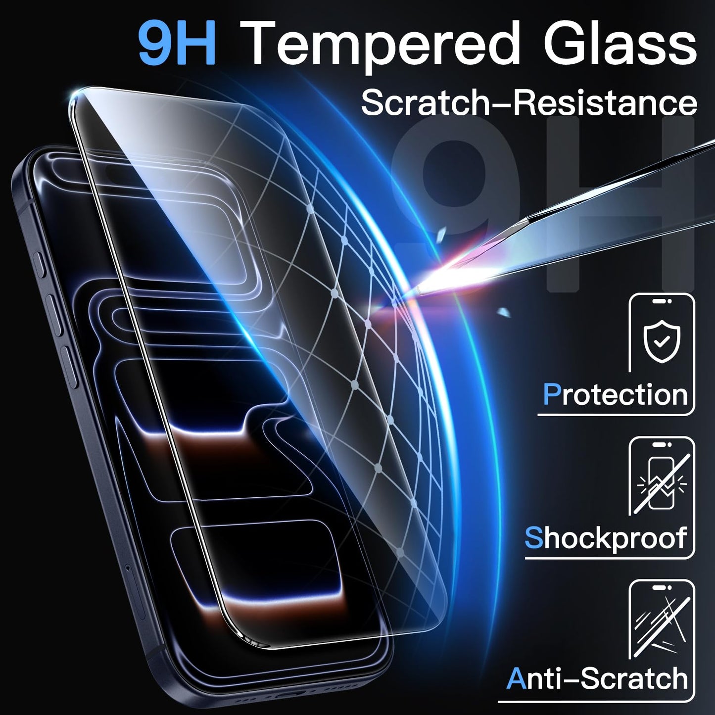 JETech Full Coverage Screen Protector for iPhone 17e (2026) / iPhone 16e, 9H Tempered Glass Film, Case-Friendly, HD Clear, 6.1-Inch Display, 3-Pack