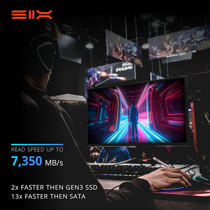 SIX NVME M.2 SSD PCIe 4.0-1TB m.2 2280 ssd, Read UP to 7350MB/s 1TB for Gaming PS5 Memory Storage Expansion with Heatsink, Internal Solid State Hard Drive PCIe gen 4x4 Nvme for Laptop Desktop pc