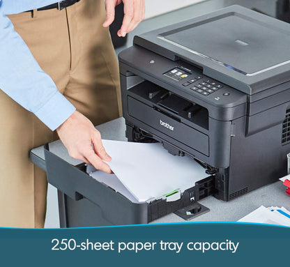 Brother Compact Monochrome Laser Printer, HLL2395DW, Flatbed Copy & Scan, Wireless Printing, NFC with Refresh Subscription Free Trial and Amazon Dash Replenishment Ready