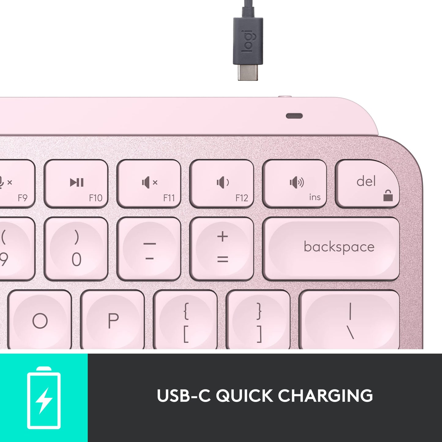 Logitech MX Keys Mini Minimalist Wireless Illuminated Keyboard, Compact, Bluetooth, Backlit, USB-C, Compatible with Apple macOS, iOS, Windows, Linux, Android, Metal Build - Graphite