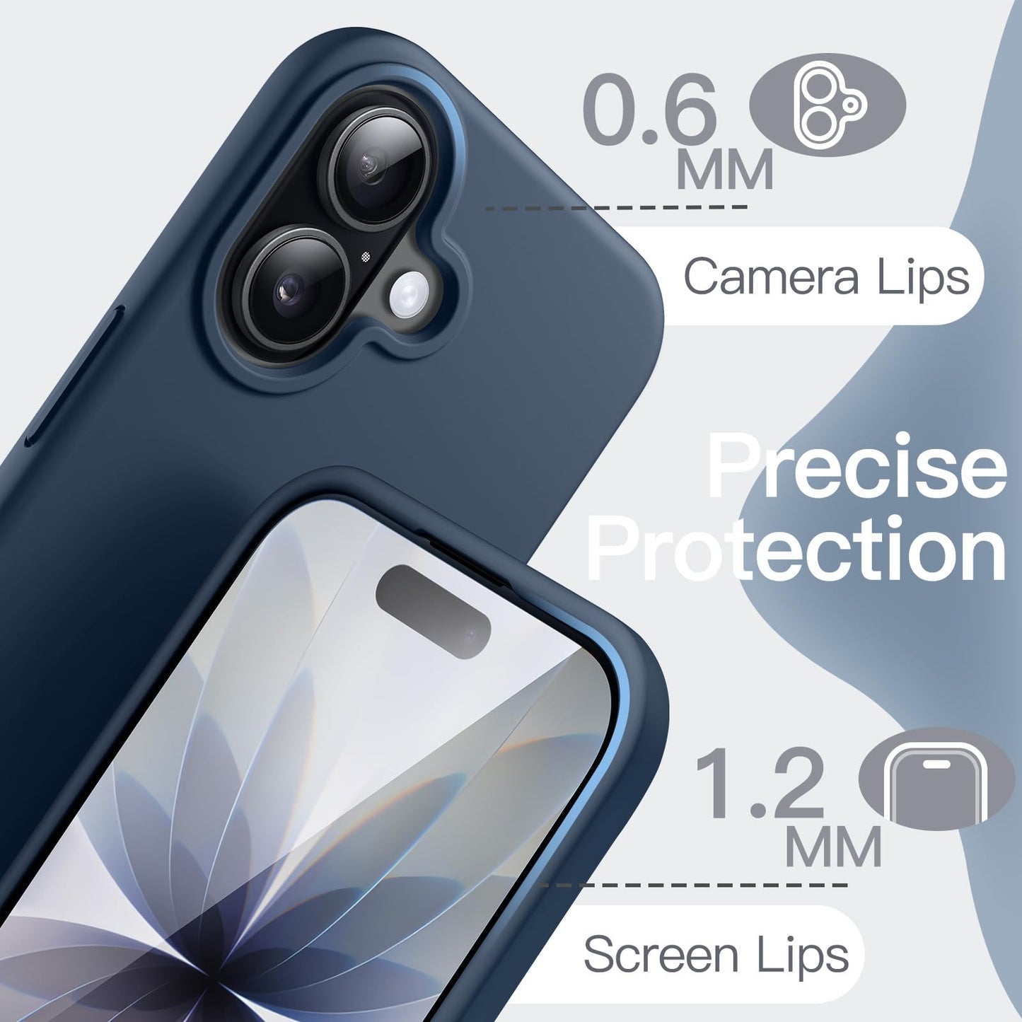 JETech Liquid Silicone Case for iPhone 17 Pro Max 6.9-Inch, Silky Soft Touch Full-Body Protection, Anti-Scratch Shockproof Phone Cover with Microfiber Lining (Dark Blue)