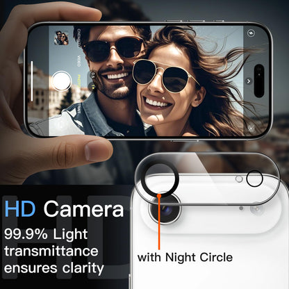 JETech Camera Lens Protector for iPhone 15 6.1-Inch and iPhone 15 Plus 6.7-Inch, 9H Tempered Glass, Anti-Scratch, Case Friendly, Does Not Affect Night Shots, HD Clear, 3-Pack
