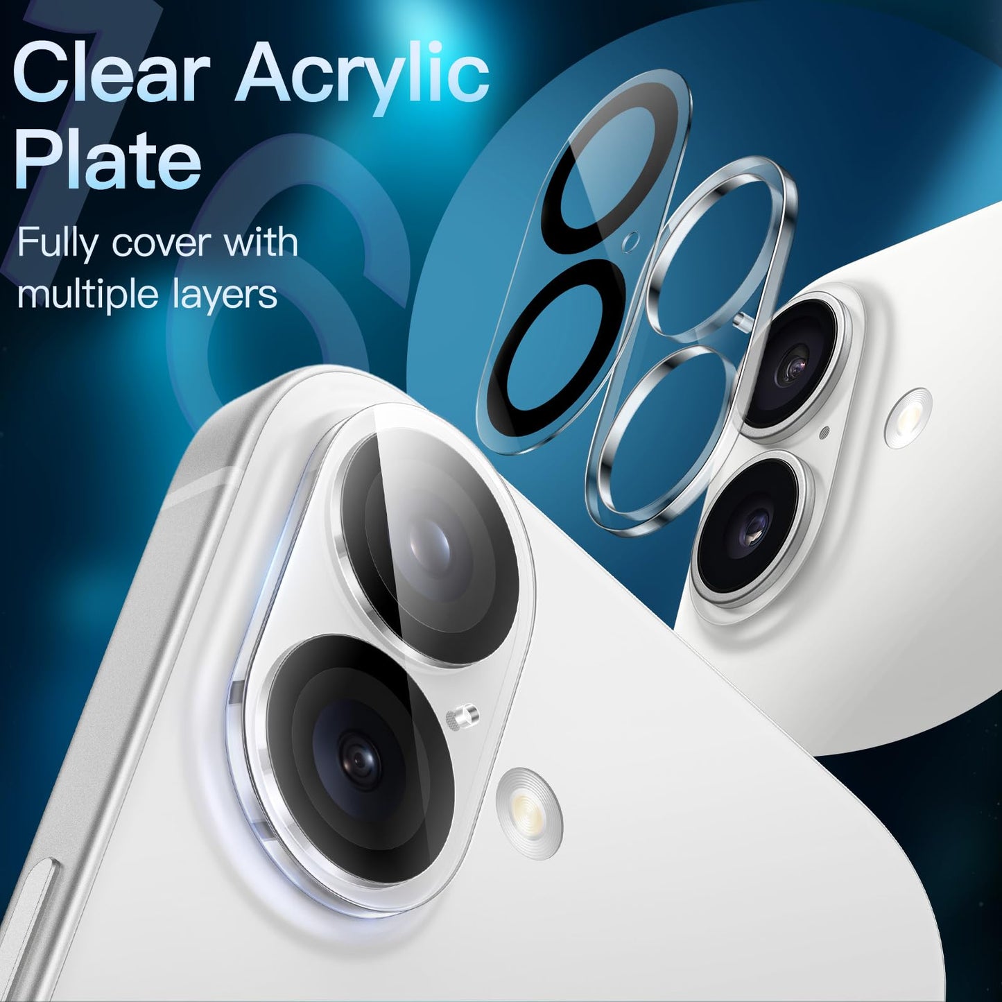 JETech Camera Lens Protector for iPhone 15 6.1-Inch and iPhone 15 Plus 6.7-Inch, 9H Tempered Glass, Anti-Scratch, Case Friendly, Does Not Affect Night Shots, HD Clear, 3-Pack