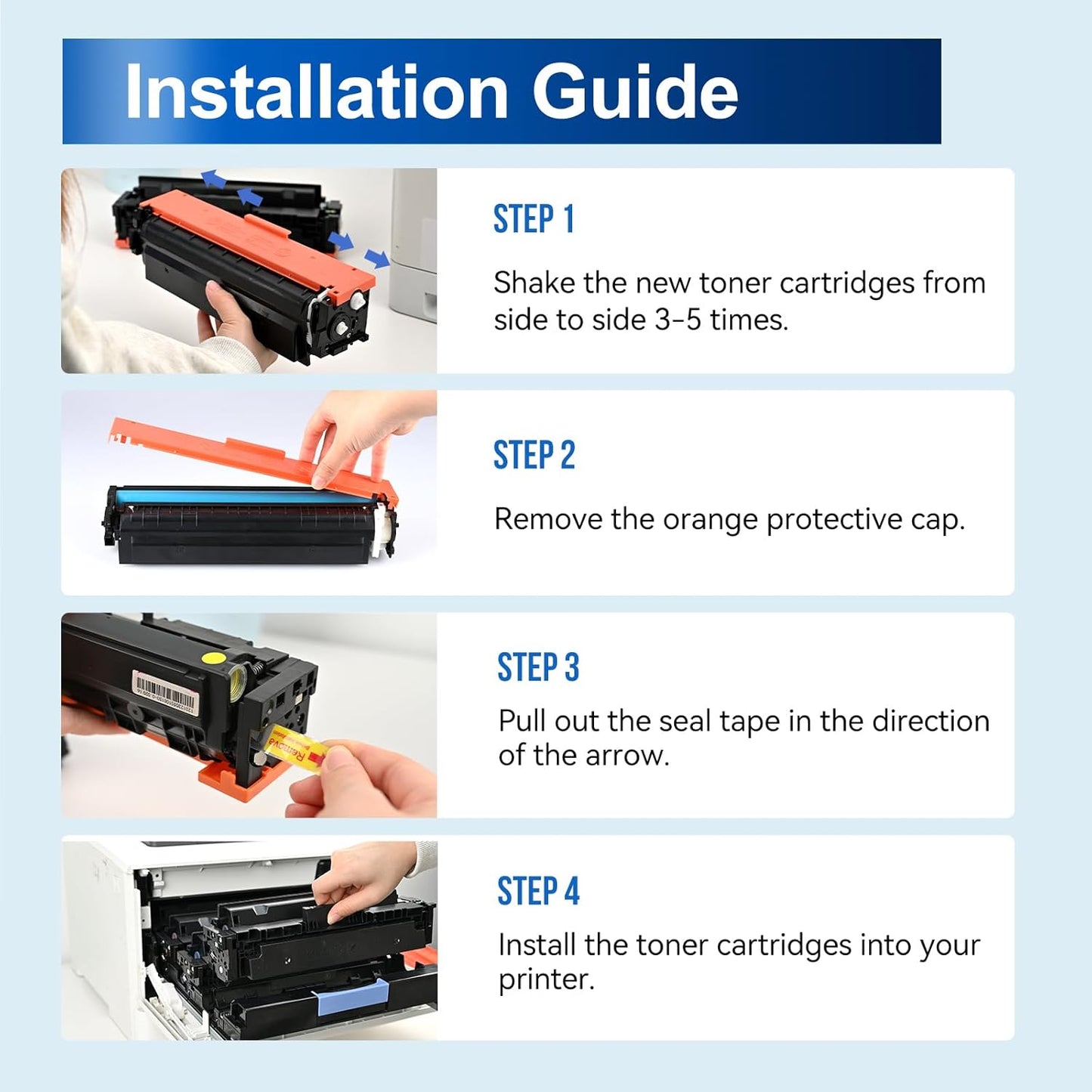 210X Toner Cartridges 4 Pack 4301fdw Compatible Replacement for HP 210X 210A 210 Toner for HP Color LaserJet Pro MFP 4301fdw 4301fdn Pro 4201dw 4201dn Printer Ink W2100X W2100A (B/C/M/Y, with Chip)