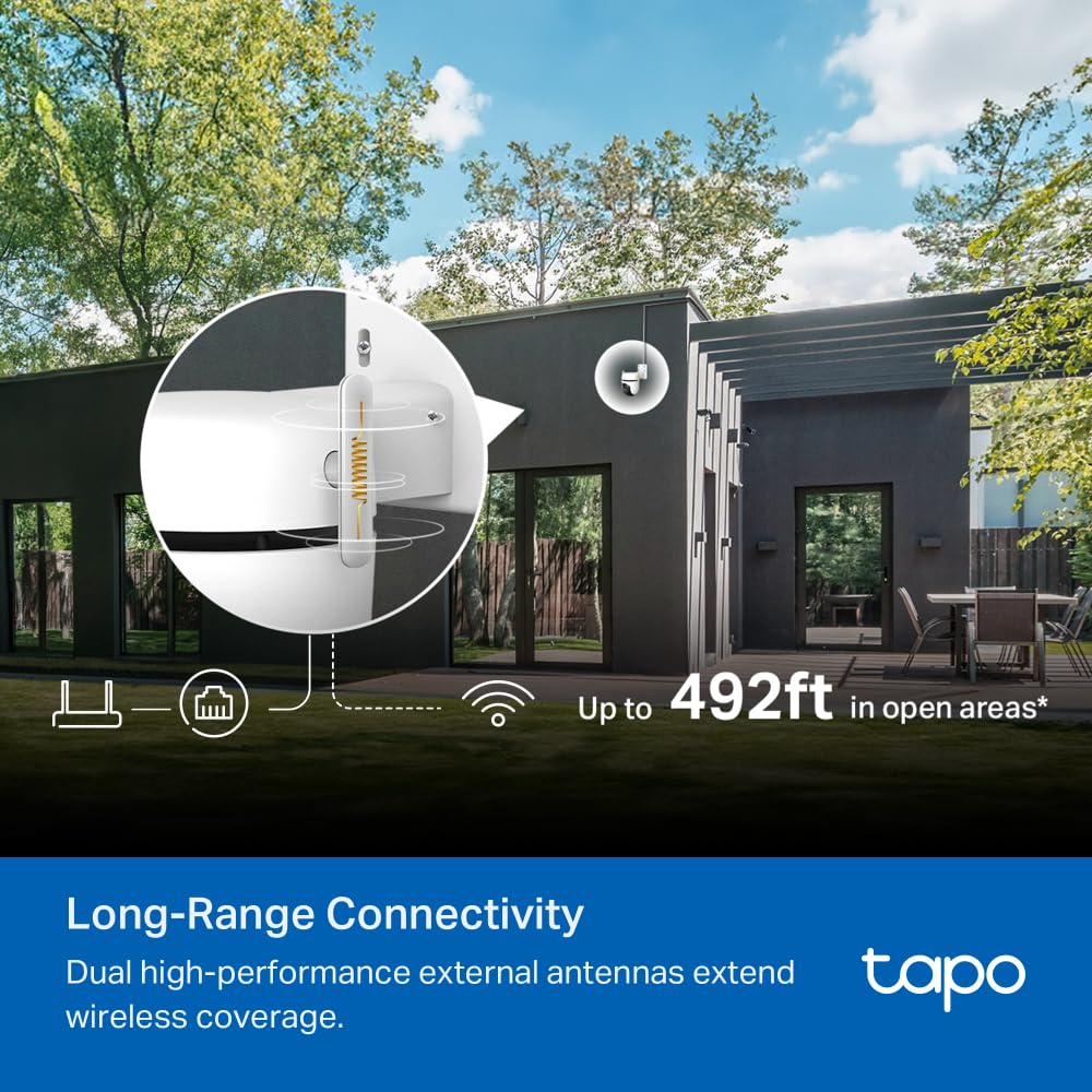 Tapo 1080P Outdoor Wired Pan/Tilt Security Wi-Fi Camera, 360° View, Motion Tracking, Works with Alexa & Google Home, Night Vision, Free AI Detection, Cloud & SD Card Storage(up to 512GB), Tapo C500…