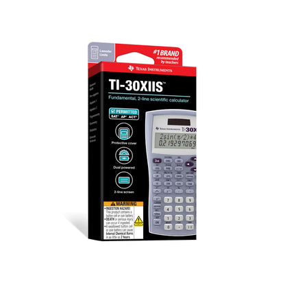 Texas Instruments TI-30XIIS Scientific Calculator, Black with Blue Accents (30XIIS/TBL/1L1/BK)