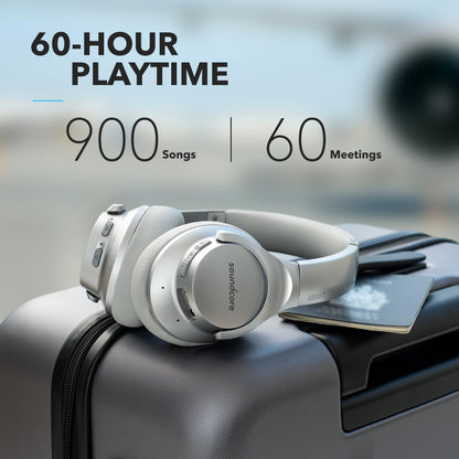 Soundcore Anker Life Q20 Hybrid Active Noise Cancelling Headphones, Wireless Over Ear Bluetooth Headphones, 70H Playtime, Hi-Res Audio, Deep Bass, Memory Foam Ear Cups, Travel, Office