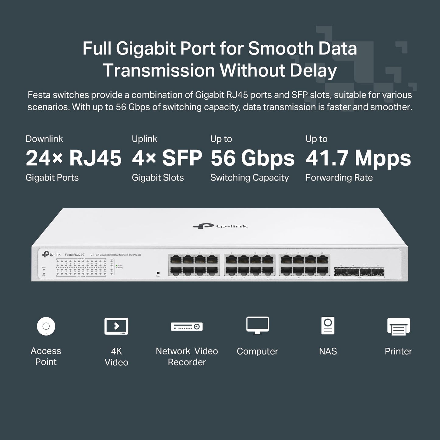 TP-Link TL-SG108S 8 Port Gigabit Ethernet Switch | Desktop/Wall-Mount | Plug & Play | Fanless | Sturdy Metal | 3 Year Manufacturer Warranty | 802.1p/DSCP QoS & IGMP Snooping | Compact Design