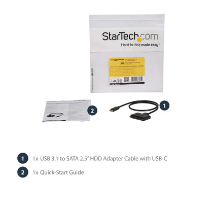 StarTech SATA to USB Adapter, USB 5Gbps to 2.5in SATA III Hard Drive Reader, HDD SSD to USB-A Adapter Cable for Windows Laptops and Macbooks