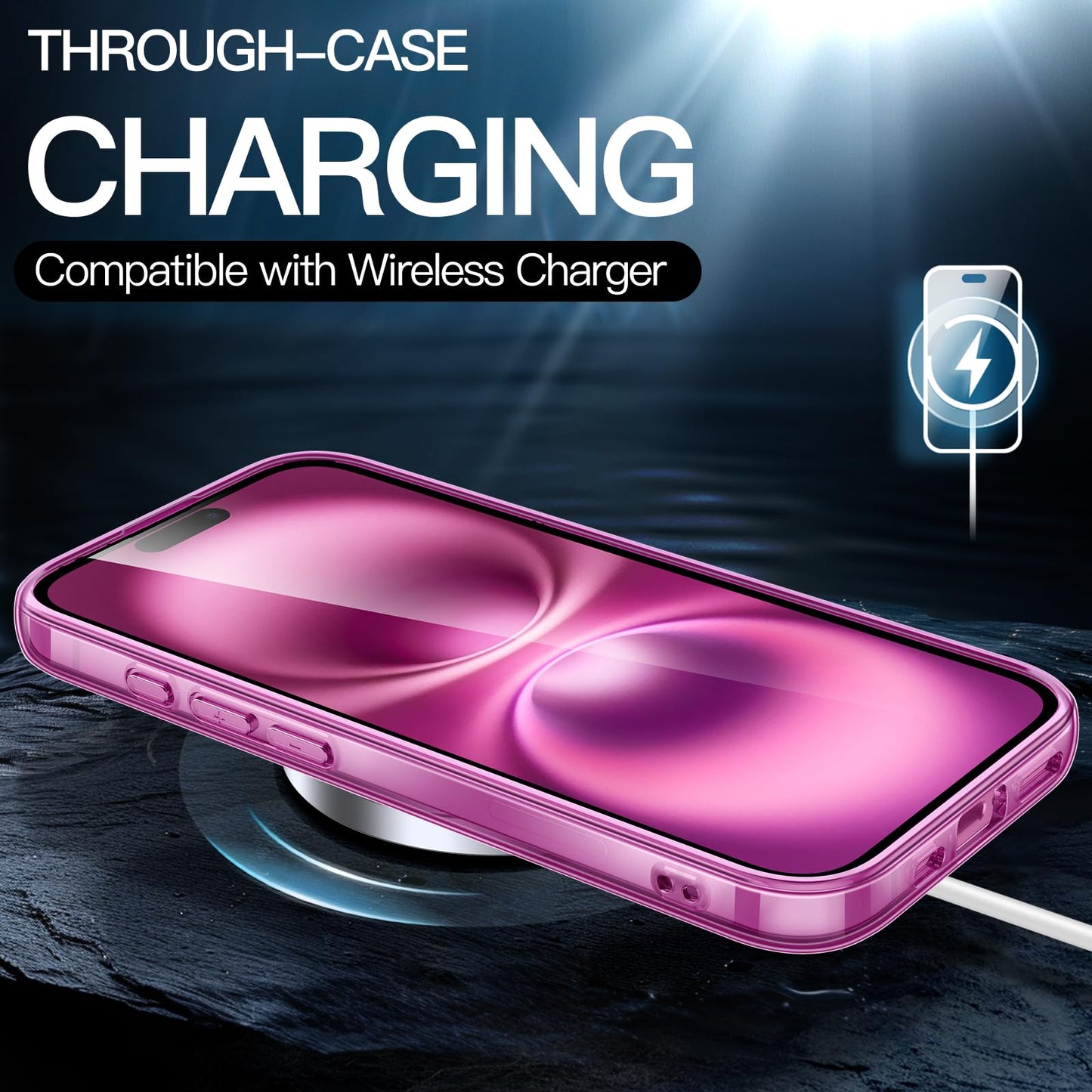 JETech Case for iPhone 16 6.1-Inch, Non-Yellowing Shockproof Phone Bumper Cover, Anti-Scratch Clear Back (Clear)