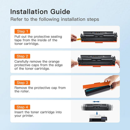E-Z Ink 206X Toner Cartridges 4 Pack High Yield Compatible for HP 206X 206A W2110X W2110A to Use with HP Color LaserJet Pro MFP M283fdw M283cdw M283fdn M282nw M255dw M255nw M283 (with Chip -B/C/Y/M)