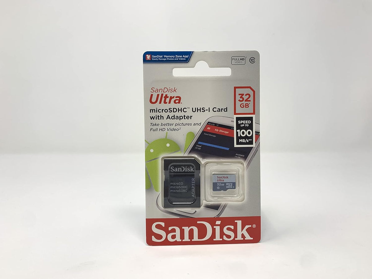 SanDisk Ultra 32GB UHS-I/Class 10 Micro SDHC Memory Card With Adapter - SDSDQUAN-032G-G4A