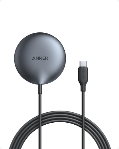 Anker MagSafe Charger Pad Compatible, MagGo iPhone 16 Wireless Charging Pad, Qi2 Certified 15W Wireless Charger for iPhone 16/16 Plus/16 Pro/16 Pro Max/15/14/13/12 Series (White, No Adapter)