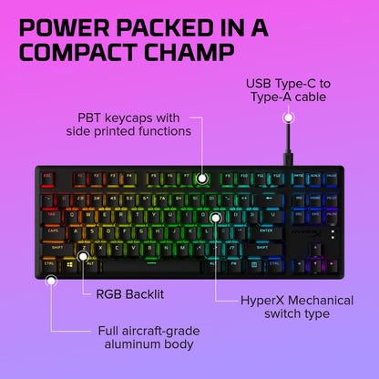 HyperX Alloy Origins 65 - Mechanical Gaming Keyboard – Compact 65% Form Factor - Linear Red Switch - Double Shot PBT Keycaps - RGB LED Backlit - NGENUITY Software Compatible,Black