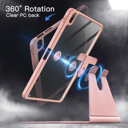 JETech Rotating Case ONLY for iPad Air 11-Inch M4/M3/M2 (2026/2025/2024), iPad Air 5/4 (2022/2020 5th/4th Generation 10.9-Inch), 360 Degree Rotation Protective Stand Cover Clear Back (Purple)