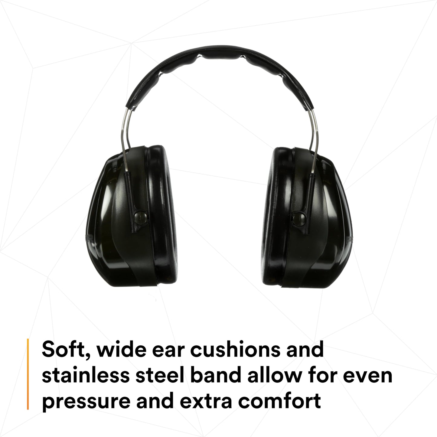 3M PELTOR Hearing Protection Optime 101 Earmuffs, Over the Head, H7A, 25 dB NRR, Adjustable Earcups, E-A-Rfit Compatible, Stainless Steel, Pack of 1, Black/Red