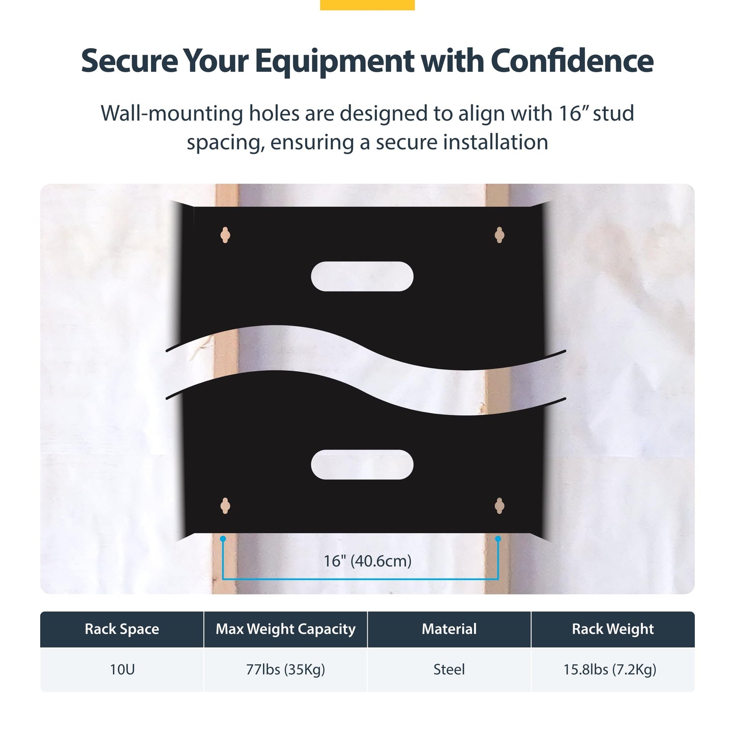 StarTech.com 6U Wall Mount Network Rack - 14 Inch Deep (Low Profile) - 19" Patch Panel Bracket for Shallow Server and IT Equipment, Network Switches - 44lbs/20kg Weight Capacity, Black (WALLMOUNT6)