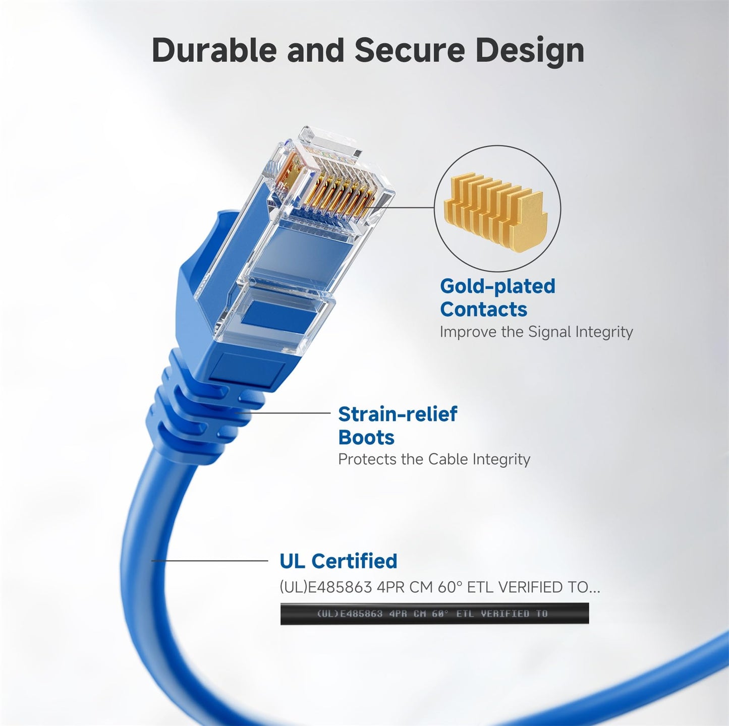 Cable Matters 10Gbps Snagless Cat 6 Ethernet Cable - 25ft, Cat 6 Cable, Cat6 Cord, Ethernet Cord, Black