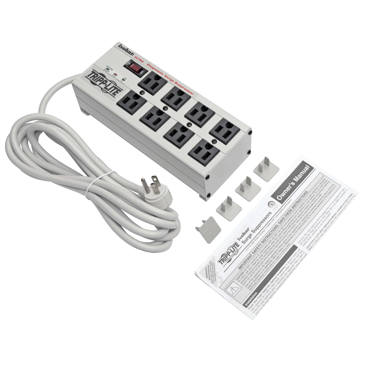 Tripp Lite ISOBAR6ULTRA Isobar 6 Outlet Heavy Duty Power Strip Surge Protector, 3330 Joules, 6ft Cord, Flat Plug, Metal Power Strip, Industrial Garage Work Shop Bench, Under Desk and Wall Mountable