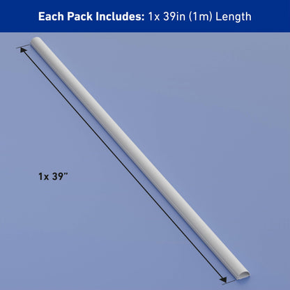 D-Line Cable Raceway On-Wall Cord Cover | 1D3015W | Surface Mount Electrical Channel to Hide and Conceal Cords, Cables, and Wires | White, Paintable