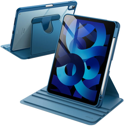 JETech Rotating Case ONLY for iPad Air 11-Inch M4/M3/M2 (2026/2025/2024), iPad Air 5/4 (2022/2020 5th/4th Generation 10.9-Inch), 360 Degree Rotation Protective Stand Cover Clear Back (Purple)