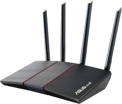 ASUS RT-AX55 AX1800 Dual Band WiFi 6 Gigabit Router, 802.11ax, Lifetime Internet Security, Parental Control, Mesh WiFi Support, MU-MIMO, OFDMA, 4 Gigabit LAN Ports, Beamforming
