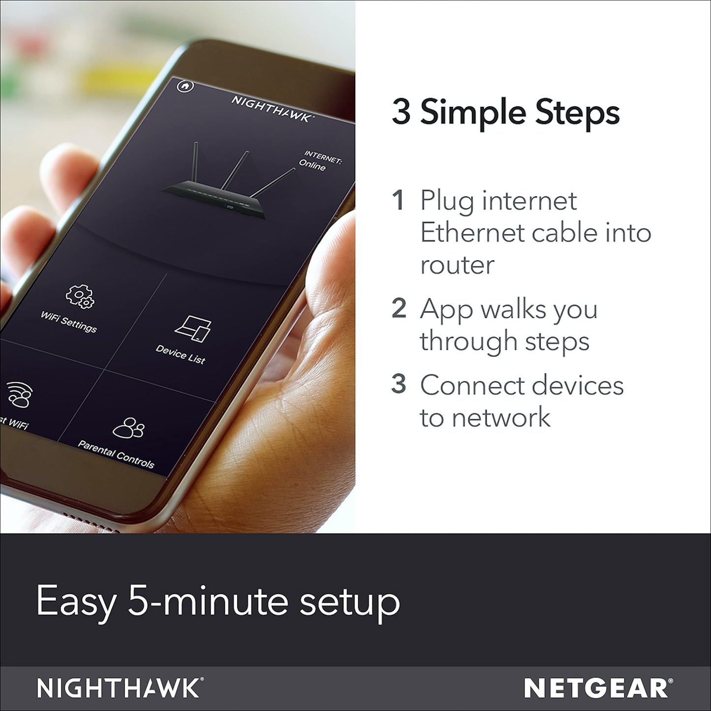 NetGear R7000P-100NAR Nighthawk AC2300 2Band WiFi Router - Certified Refurbished