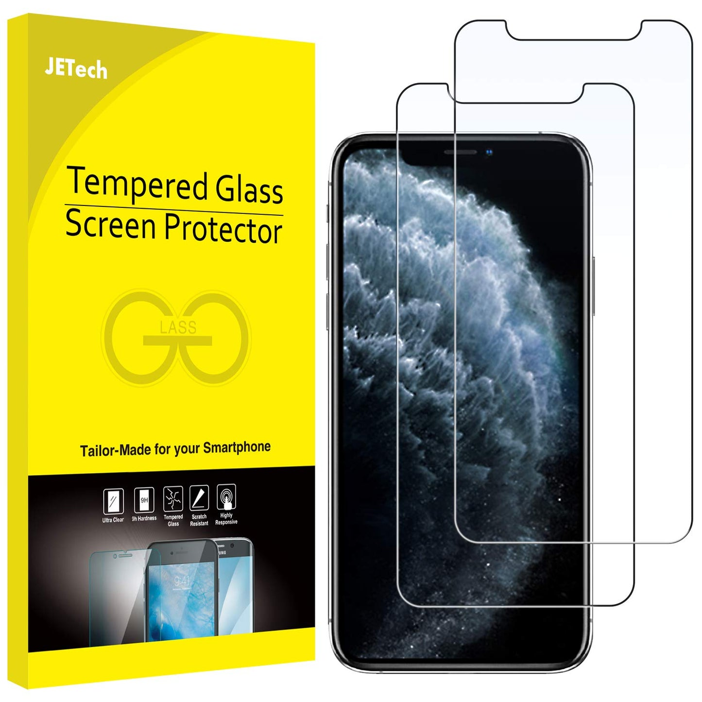 JETech Screen Protector for iPhone 8 Plus and iPhone 7 Plus 5.5-Inch, Tempered Glass Film, 2-Pack