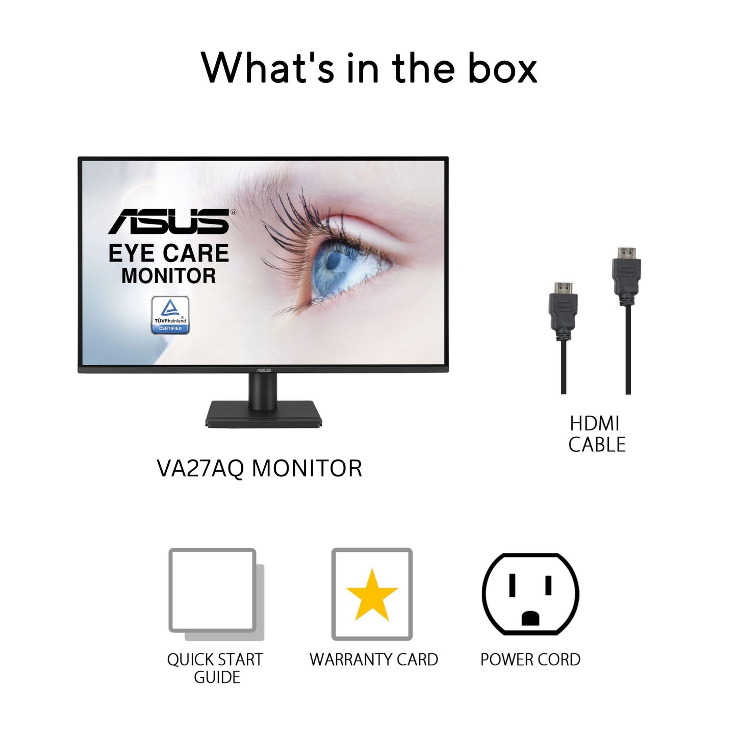 ASUS 27 Inch Desktop Monitor - Full HD (1920 x 1080), IPS, 75Hz, Adaptive-Sync, HDMI, D-Sub, Frameless - VA27EHE