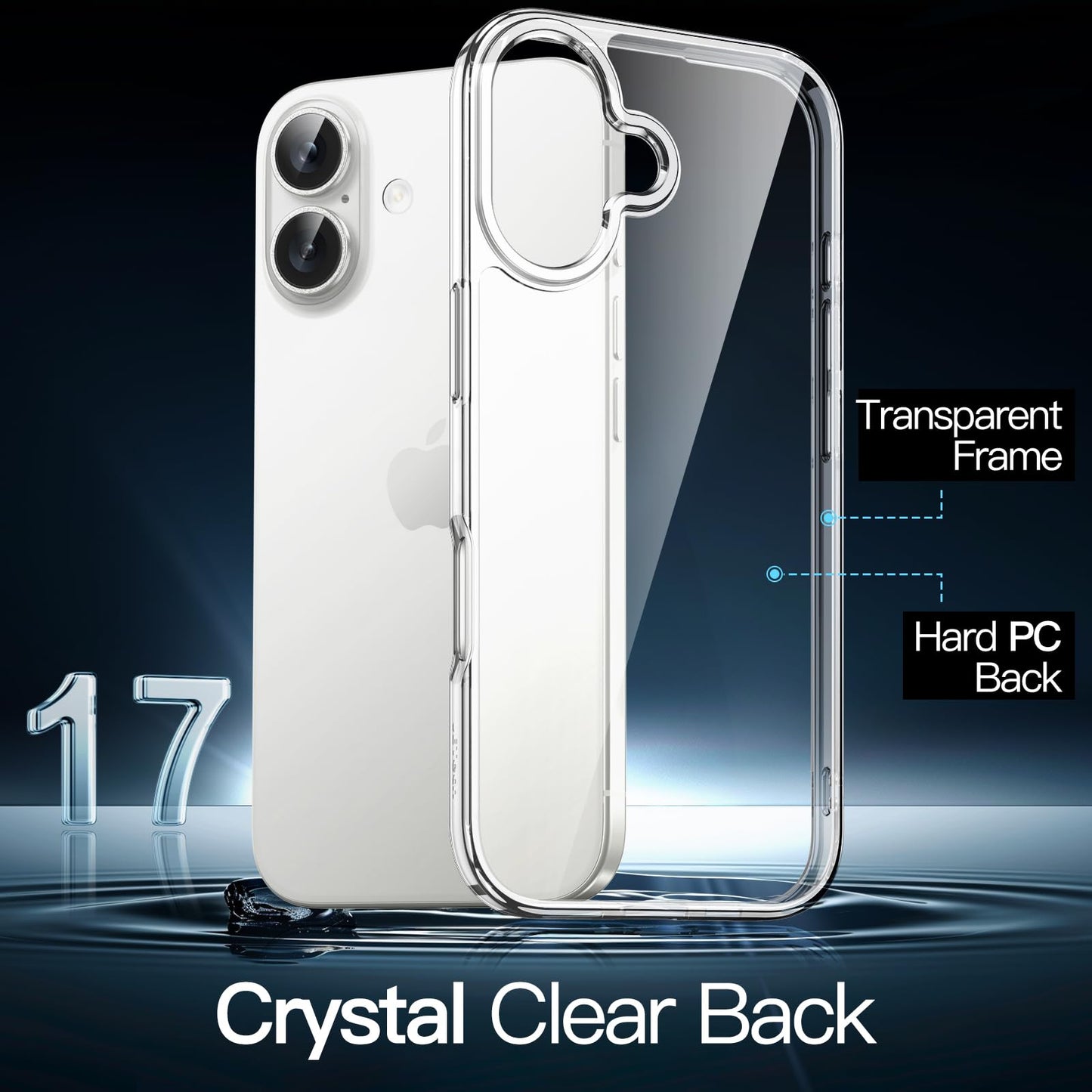 JETech Case for iPhone 17 Pro Max 6.9-Inch, Non-Yellowing Shockproof Phone Bumper Cover, Anti-Scratch Clear Back (Clear)