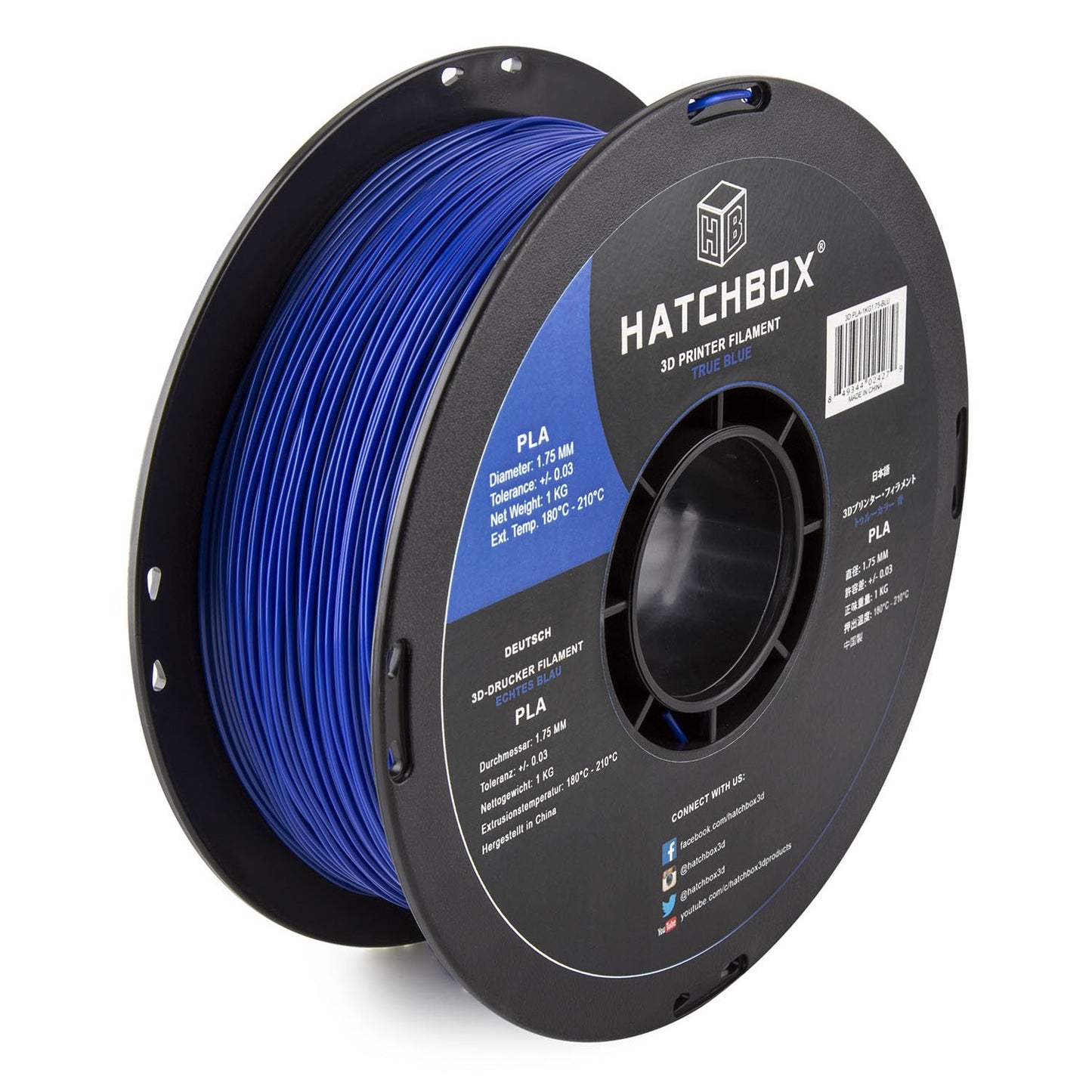 HATCHBOX 1.75mm Black PLA 3D Printer Filament, 1 KG Spool, Dimensional Accuracy +/- 0.03 mm, 3D Printing Filament