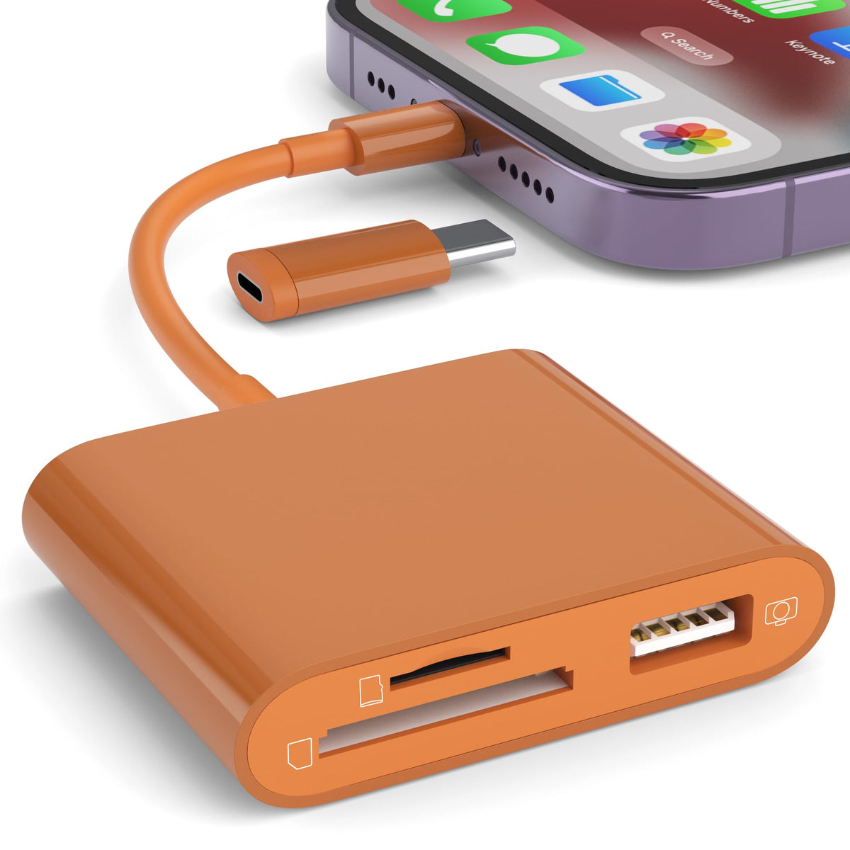 SZHAIYIJIN SD Card Reader for iPhone, Memory Card Reader with USB Camera Adapter Plug and Play Trail Game Camera Viewer Supports SD and TF Card MicroSD Card Adapter for iPad No App Required