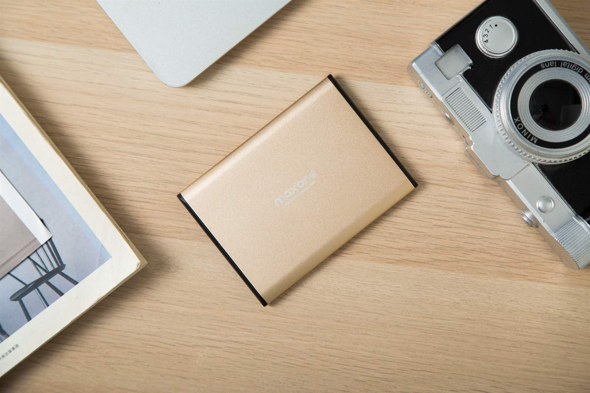 Maxone 500GB Ultra Slim Portable External Hard Drive HDD USB 3.0 Compatible with PC, Laptop, Charcoal Grey