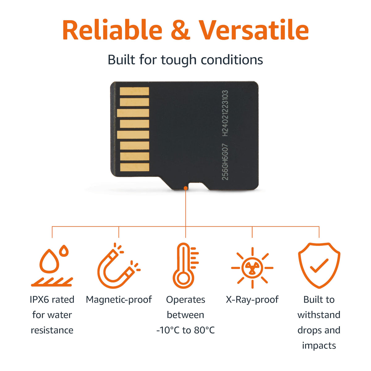 Amazon Basics 128GB microSDXC Memory Card with Adapter for Smartphones, Drones, Cameras, Full HD, Read Speed Up to 200MB/s, 1-Pack