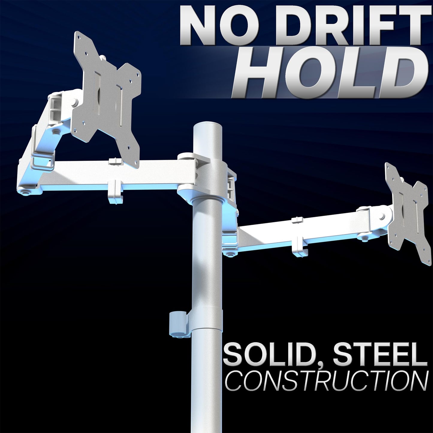 VIVO Dual Monitor Desk Mount, Holds 2 Computer Screens up to 30 inches and 22lbs Each, Heavy Duty Fully Adjustable Steel Stand with C-Clamp and Grommet, Black, STAND-V002