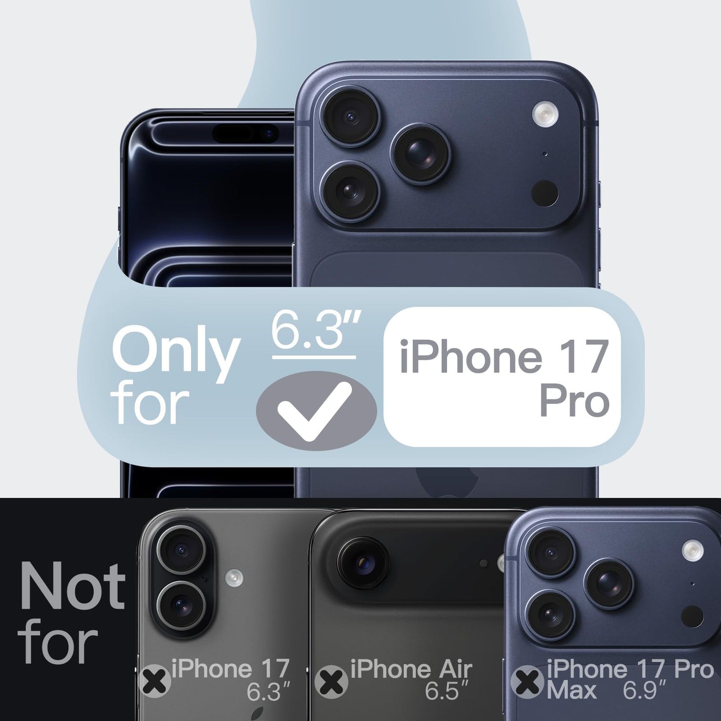 JETech Liquid Silicone Case for iPhone 17 Pro Max 6.9-Inch, Silky Soft Touch Full-Body Protection, Anti-Scratch Shockproof Phone Cover with Microfiber Lining (Dark Blue)
