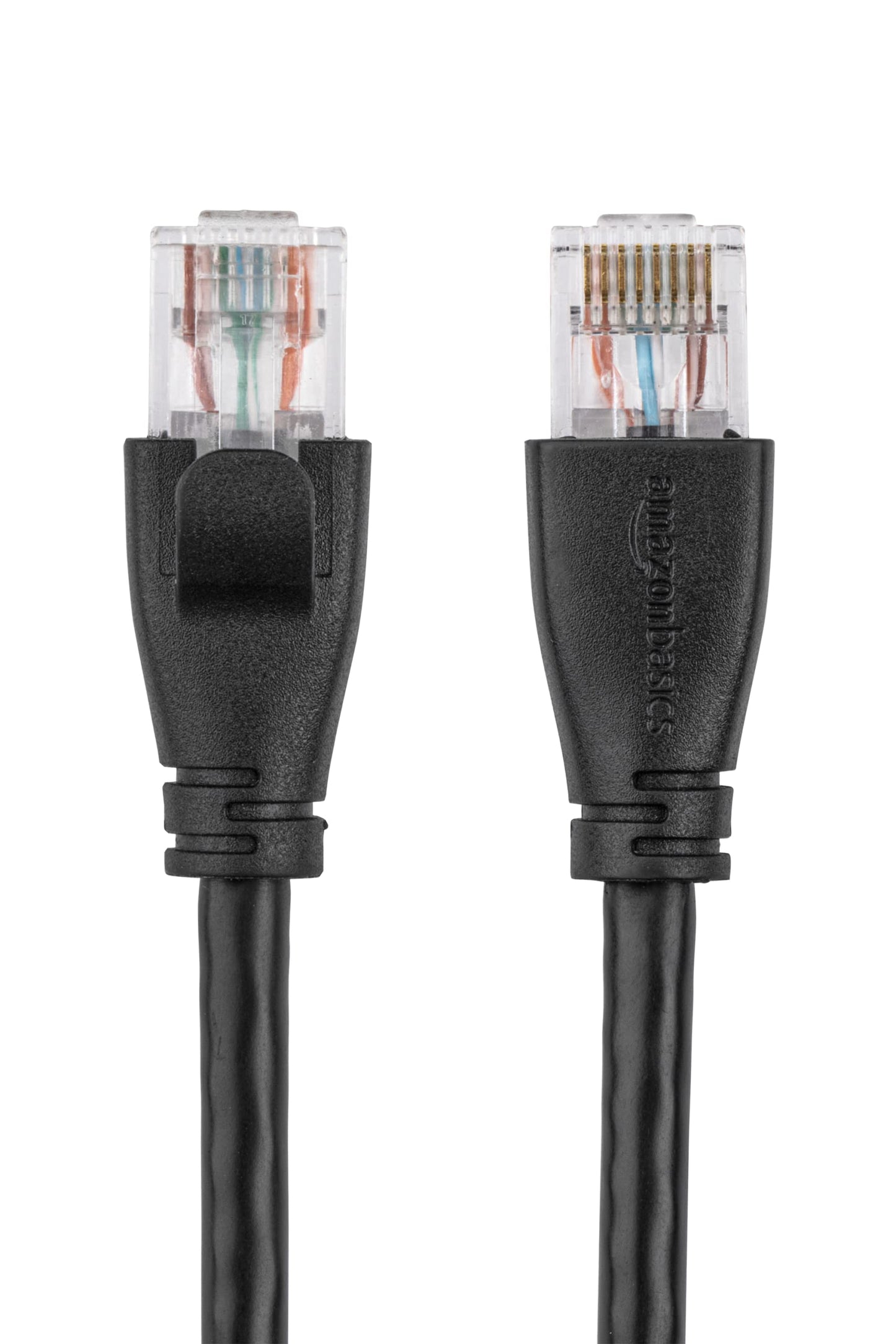 Amazon Basics RJ45 Cat-6 Ethernet Patch Internet Cable, 1Gbps Transfer Speed, Gold-Plated Connectors, Universal Connectivity for PC, TV, Tablet, Router, Printer, 5 Foot, Black