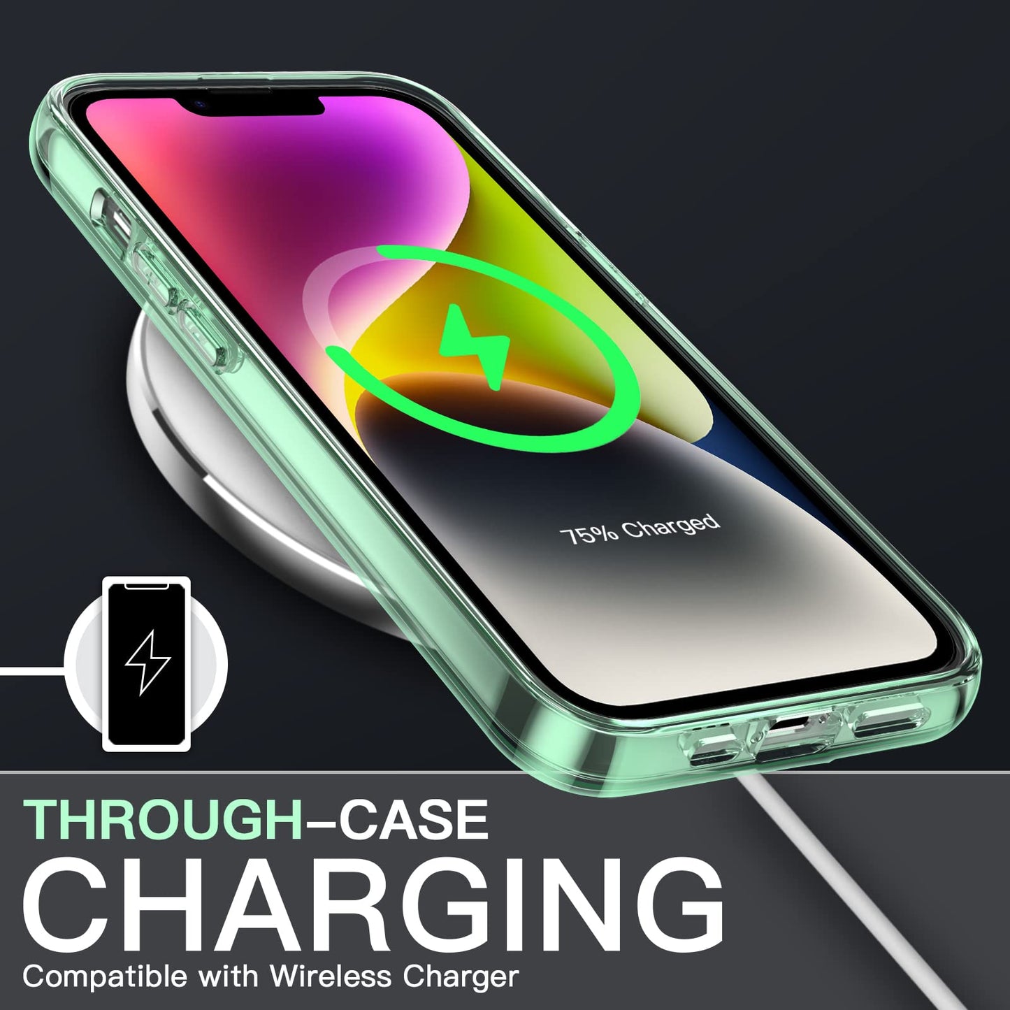 JETech Case for iPhone 14 6.1-Inch, Non-Yellowing Shockproof Phone Bumper Cover, Anti-Scratch Clear Back (Clear)