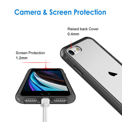 JETech Case for iPhone SE 3/2 (2022/2020 Edition), iPhone 8 and iPhone 7, 4.7-Inch, Non-Yellowing Shockproof Phone Bumper Cover, Anti-Scratch Clear Back (Clear)