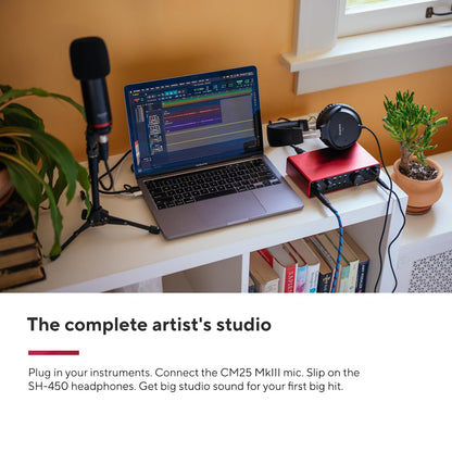 Focusrite Scarlett Solo 4th Gen USB Audio Interface, for the Guitarist, Vocalist, or Producer — High-Fidelity, Studio Quality Recording, and All the Software You Need to Record