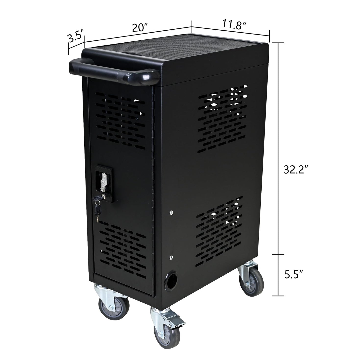 16 Device Charging Cart for Laptop Up to 16.3-inch Screen, Mobile Charging Station and Tablet Storage Cart for iPad, Chromebooks with Cord Organizer, Black