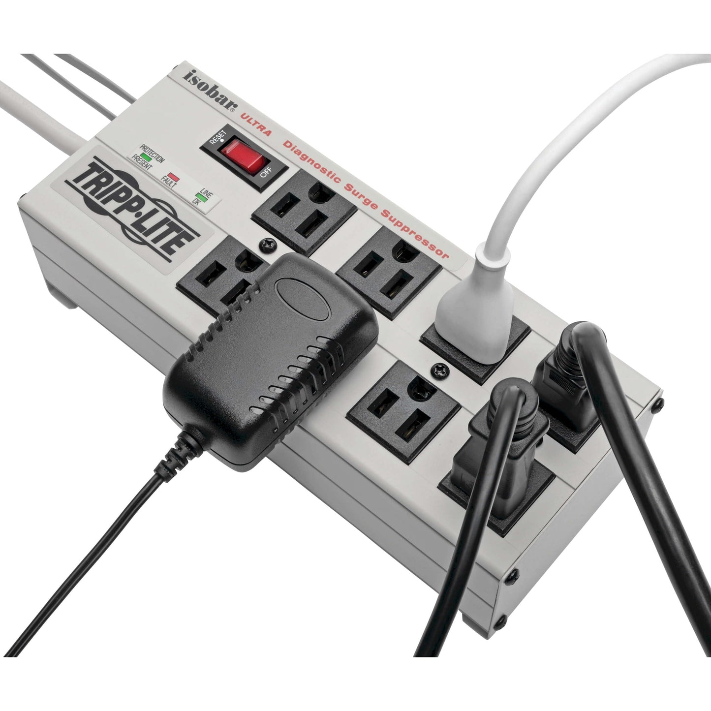 Tripp Lite ISOBAR6ULTRA Isobar 6 Outlet Heavy Duty Power Strip Surge Protector, 3330 Joules, 6ft Cord, Flat Plug, Metal Power Strip, Industrial Garage Work Shop Bench, Under Desk and Wall Mountable