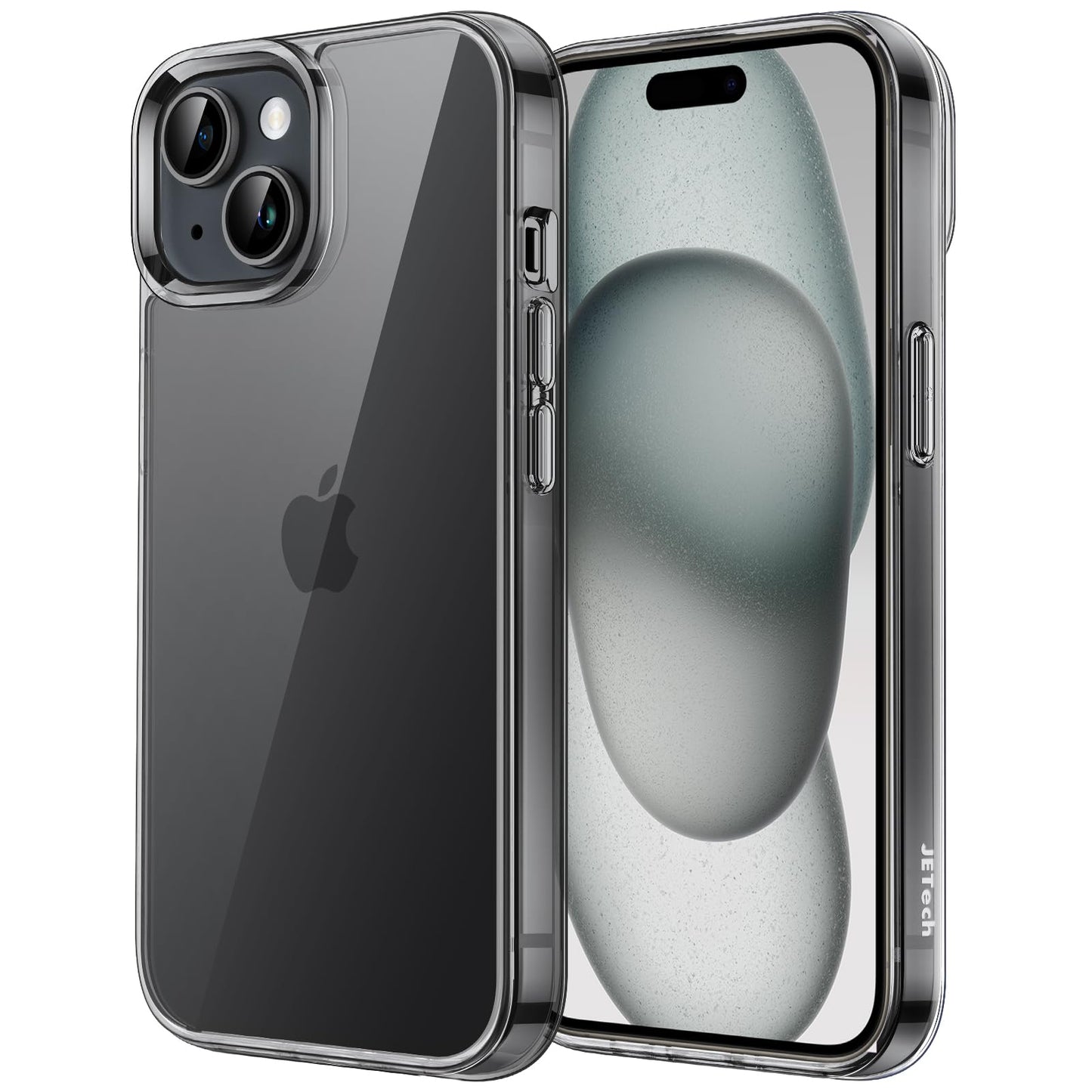 JETech Case for iPhone 15 6.1-Inch, Non-Yellowing Shockproof Phone Bumper Cover, Anti-Scratch Clear Back (Clear)