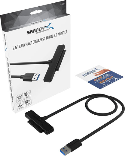SABRENT USB 3.0 to 2.5in SATA Adapter Cable for SSD & HDD, UASP (EC-SSHD)